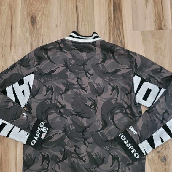 Aape by Bathing Ape Button Snap Varsity Jacket Multi Camo Size XL - Picture 9 of 12
